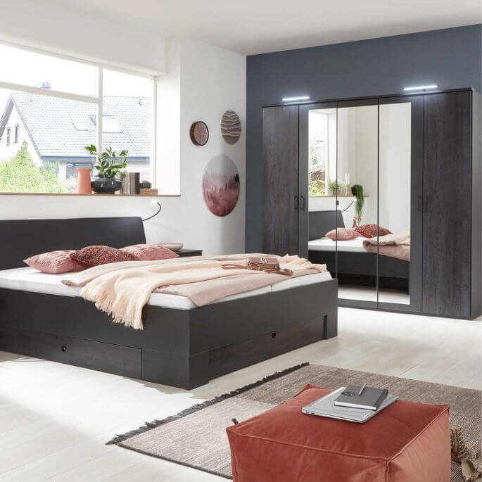 Chambre adulte contemporaine graphite Copenhague